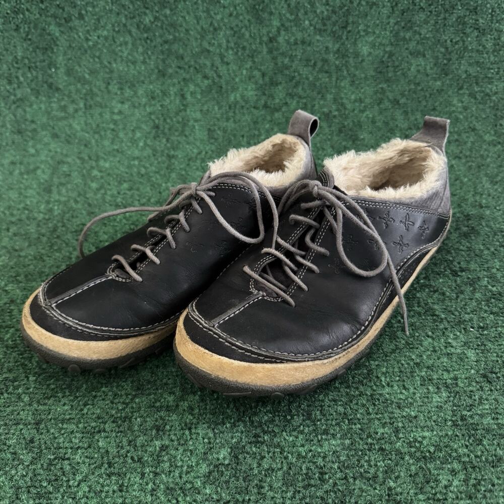 MERRELL Orleans Leather Faux Fur Lined Low Top Oxford Shoes Women’s 9 Black
